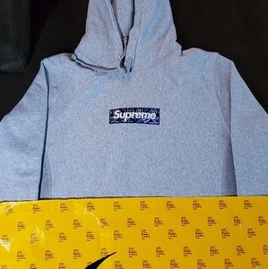 Supreme hoodie bandana grey xl